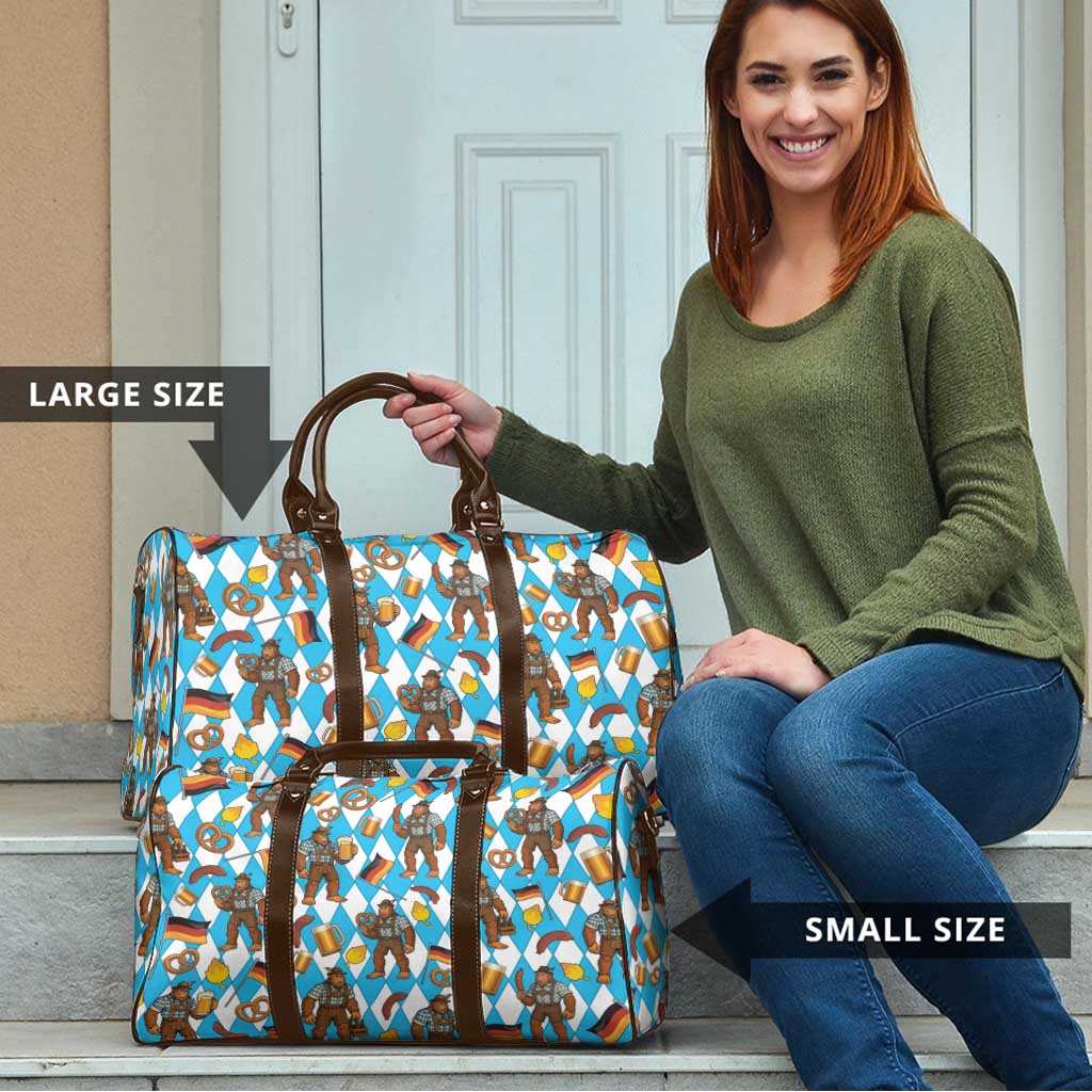 Funny Bigfoot Oktoberfest Travel Bag Sasquatch Beer Pretzel Bavarian - Wonder Print Shop