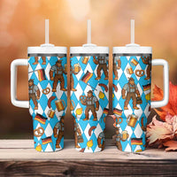 Funny Bigfoot Oktoberfest Tumbler With Handle Sasquatch Beer Pretzel Bavarian - Wonder Print Shop