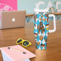 Funny Bigfoot Oktoberfest Tumbler With Handle Sasquatch Beer Pretzel Bavarian - Wonder Print Shop