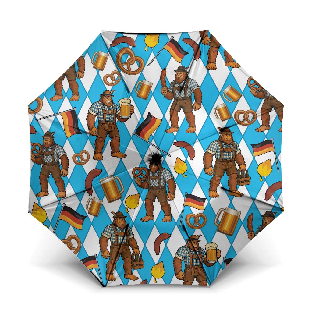 Funny Bigfoot Oktoberfest Umbrella Sasquatch Beer Pretzel Bavarian - Wonder Print Shop