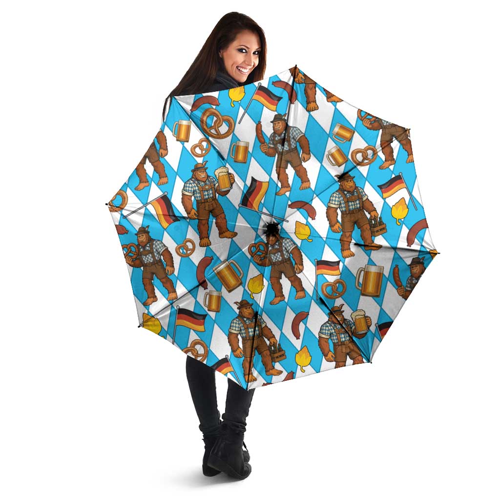 Funny Bigfoot Oktoberfest Umbrella Sasquatch Beer Pretzel Bavarian - Wonder Print Shop