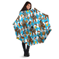 Funny Bigfoot Oktoberfest Umbrella Sasquatch Beer Pretzel Bavarian - Wonder Print Shop