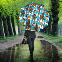 Funny Bigfoot Oktoberfest Umbrella Sasquatch Beer Pretzel Bavarian - Wonder Print Shop