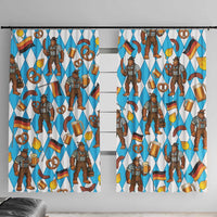 Funny Bigfoot Oktoberfest Window Curtain Sasquatch Beer Pretzel Bavarian - Wonder Print Shop
