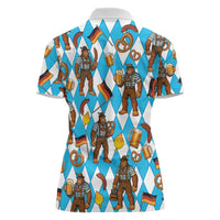 Funny Bigfoot Oktoberfest Women Polo Shirt Sasquatch Beer Pretzel Bavarian - Wonder Print Shop