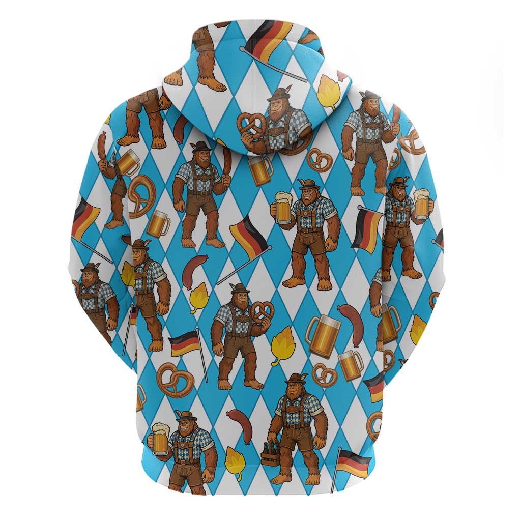 Funny Bigfoot Oktoberfest Zip Hoodie Sasquatch Beer Pretzel Bavarian - Wonder Print Shop