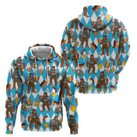 Funny Bigfoot Oktoberfest Zip Hoodie Sasquatch Beer Pretzel Bavarian - Wonder Print Shop