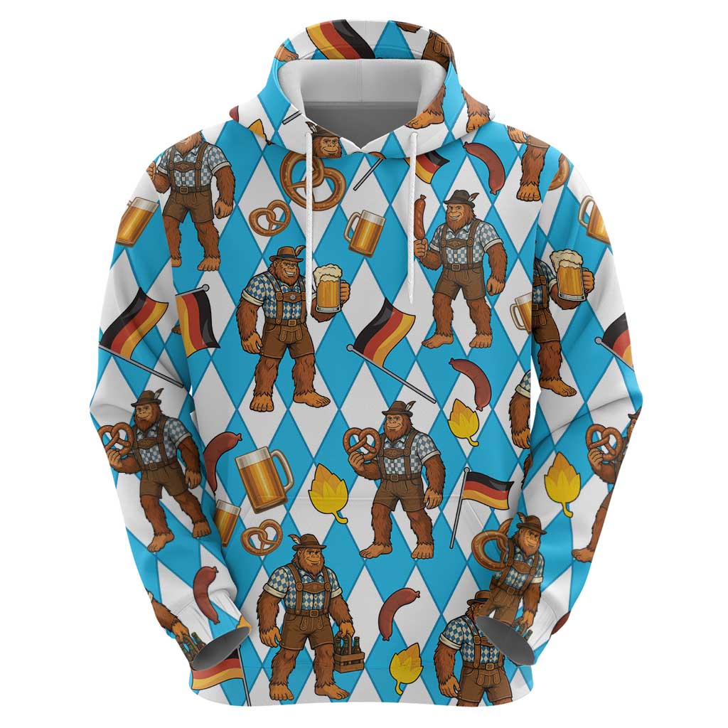 Funny Bigfoot Oktoberfest Zip Hoodie Sasquatch Beer Pretzel Bavarian - Wonder Print Shop
