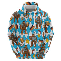 Funny Bigfoot Oktoberfest Zip Hoodie Sasquatch Beer Pretzel Bavarian - Wonder Print Shop