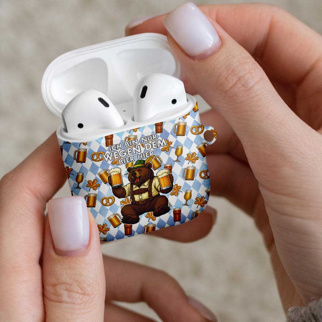 Funny Beer Oktoberfest AirPods Case Ich Bin Nur Wegen Dem Bier Hier - Wonder Print Shop