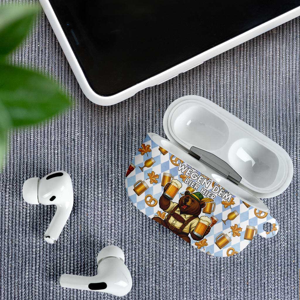 Funny Beer Oktoberfest AirPods Case Ich Bin Nur Wegen Dem Bier Hier - Wonder Print Shop
