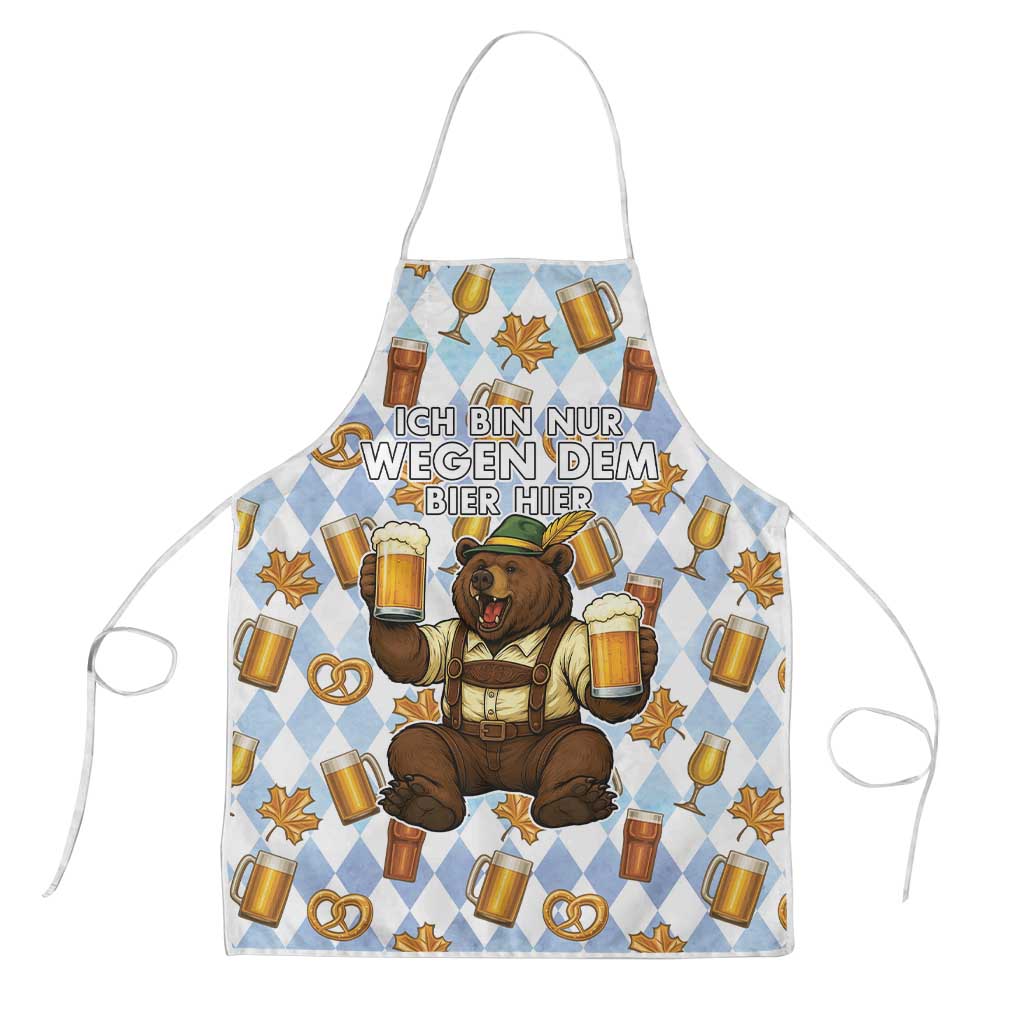Funny Beer Oktoberfest Apron Ich Bin Nur Wegen Dem Bier Hier - Wonder Print Shop