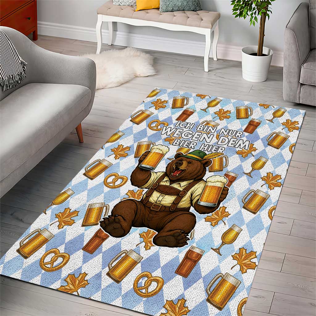 Funny Beer Oktoberfest Area Rug Ich Bin Nur Wegen Dem Bier Hier - Wonder Print Shop