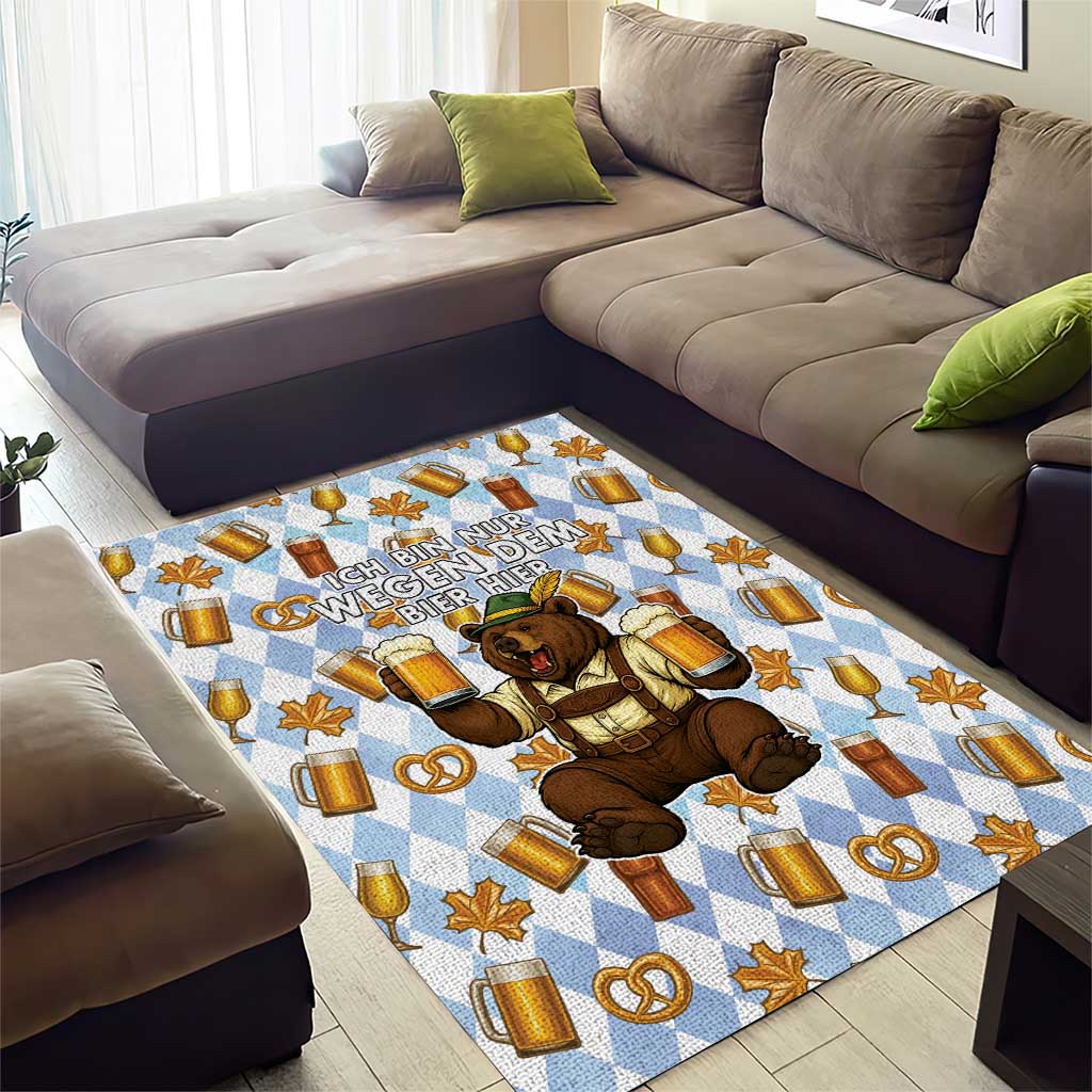 Funny Beer Oktoberfest Area Rug Ich Bin Nur Wegen Dem Bier Hier - Wonder Print Shop