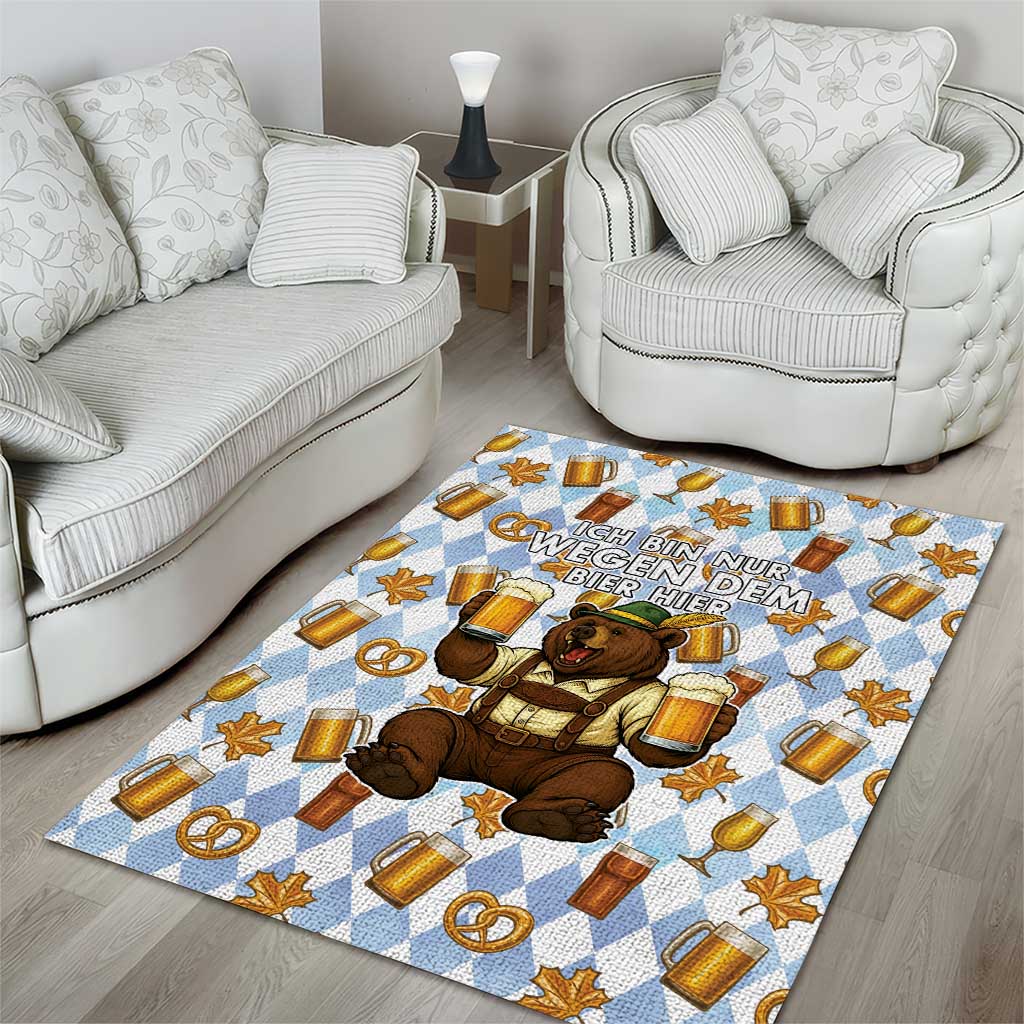 Funny Beer Oktoberfest Area Rug Ich Bin Nur Wegen Dem Bier Hier - Wonder Print Shop