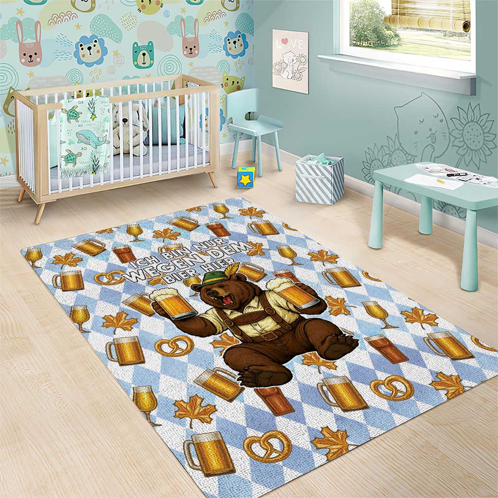 Funny Beer Oktoberfest Area Rug Ich Bin Nur Wegen Dem Bier Hier - Wonder Print Shop