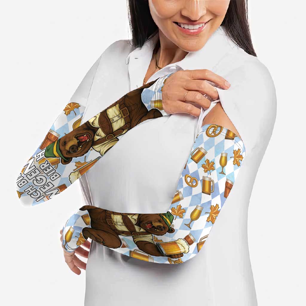 Funny Beer Oktoberfest Arm Sleeves Ich Bin Nur Wegen Dem Bier Hier - Wonder Print Shop