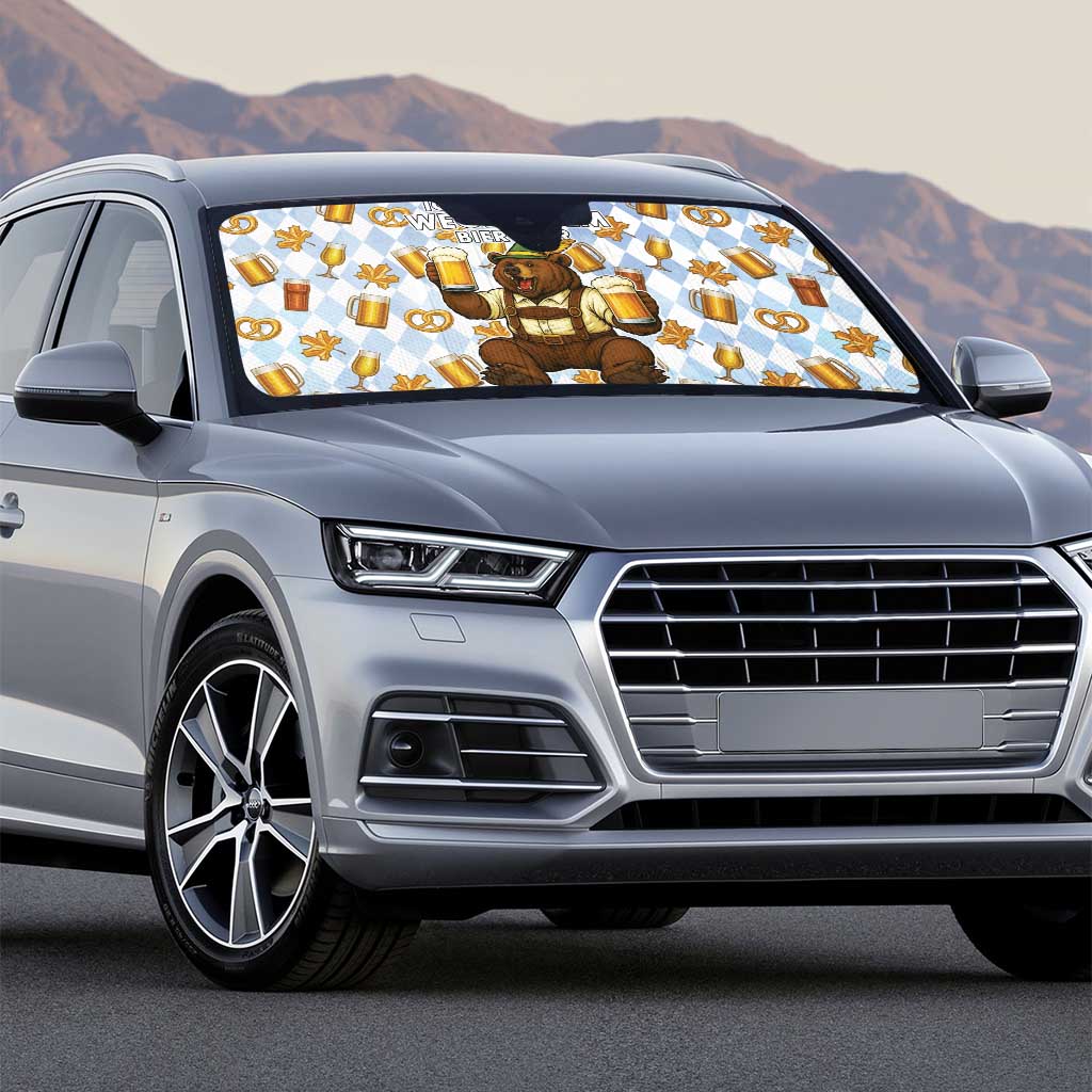 Funny Beer Oktoberfest Auto Sun Shade Ich Bin Nur Wegen Dem Bier Hier - Wonder Print Shop