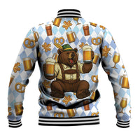 Funny Beer Oktoberfest Baseball Jacket Ich Bin Nur Wegen Dem Bier Hier - Wonder Print Shop