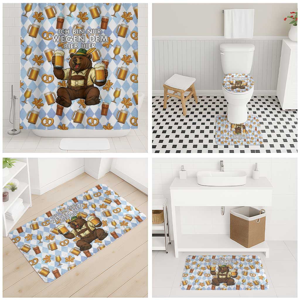 Funny Beer Oktoberfest Bathroom Set Ich Bin Nur Wegen Dem Bier Hier - Wonder Print Shop