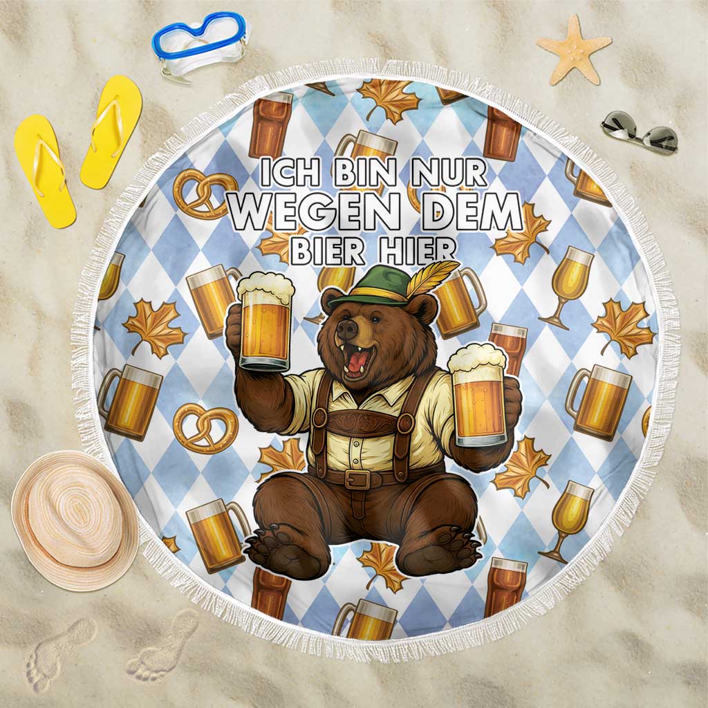 Funny Beer Oktoberfest Beach Blanket Ich Bin Nur Wegen Dem Bier Hier - Wonder Print Shop