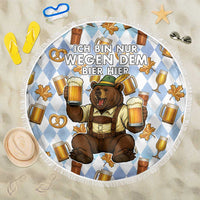 Funny Beer Oktoberfest Beach Blanket Ich Bin Nur Wegen Dem Bier Hier - Wonder Print Shop