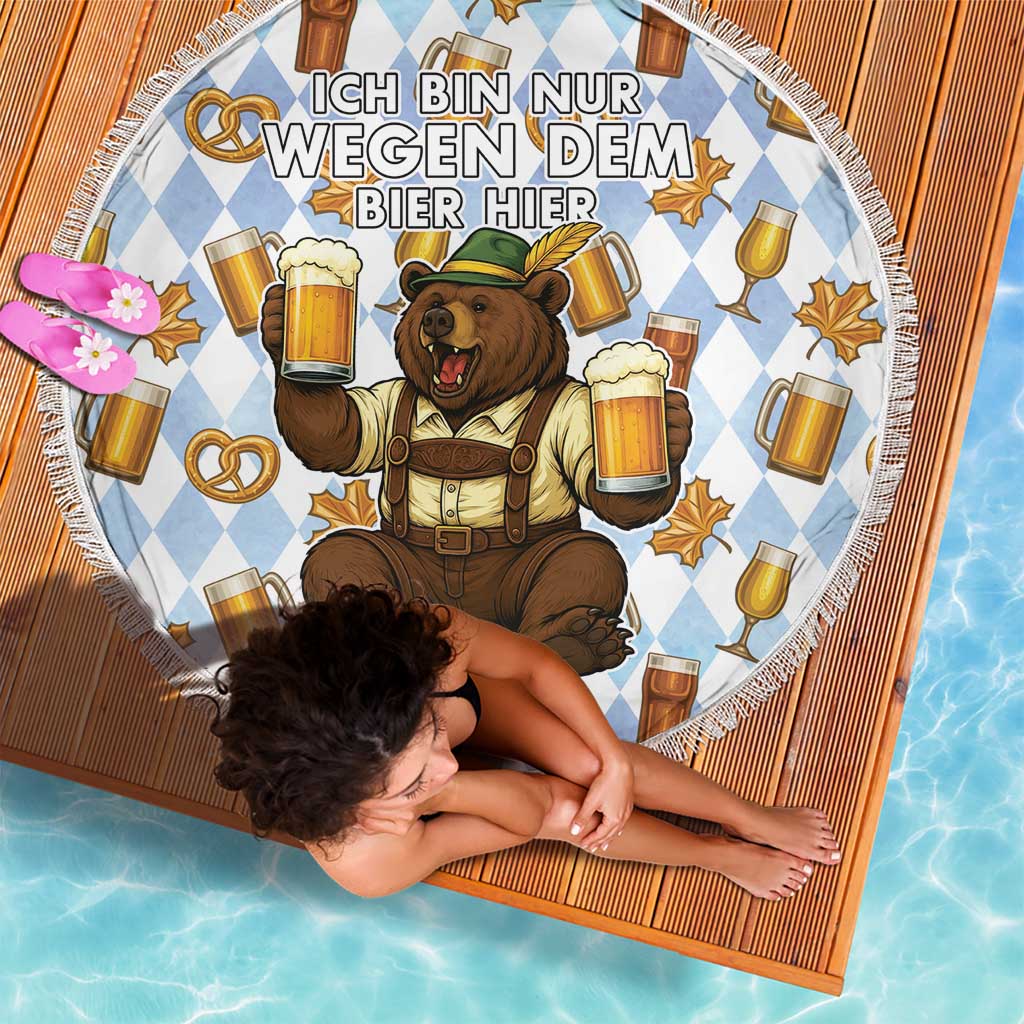 Funny Beer Oktoberfest Beach Blanket Ich Bin Nur Wegen Dem Bier Hier - Wonder Print Shop