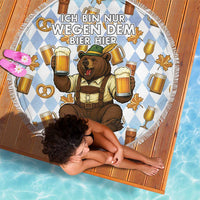 Funny Beer Oktoberfest Beach Blanket Ich Bin Nur Wegen Dem Bier Hier - Wonder Print Shop