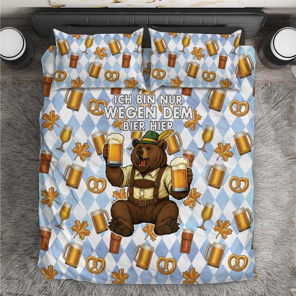 Funny Beer Oktoberfest Bedding Set Ich Bin Nur Wegen Dem Bier Hier - Wonder Print Shop