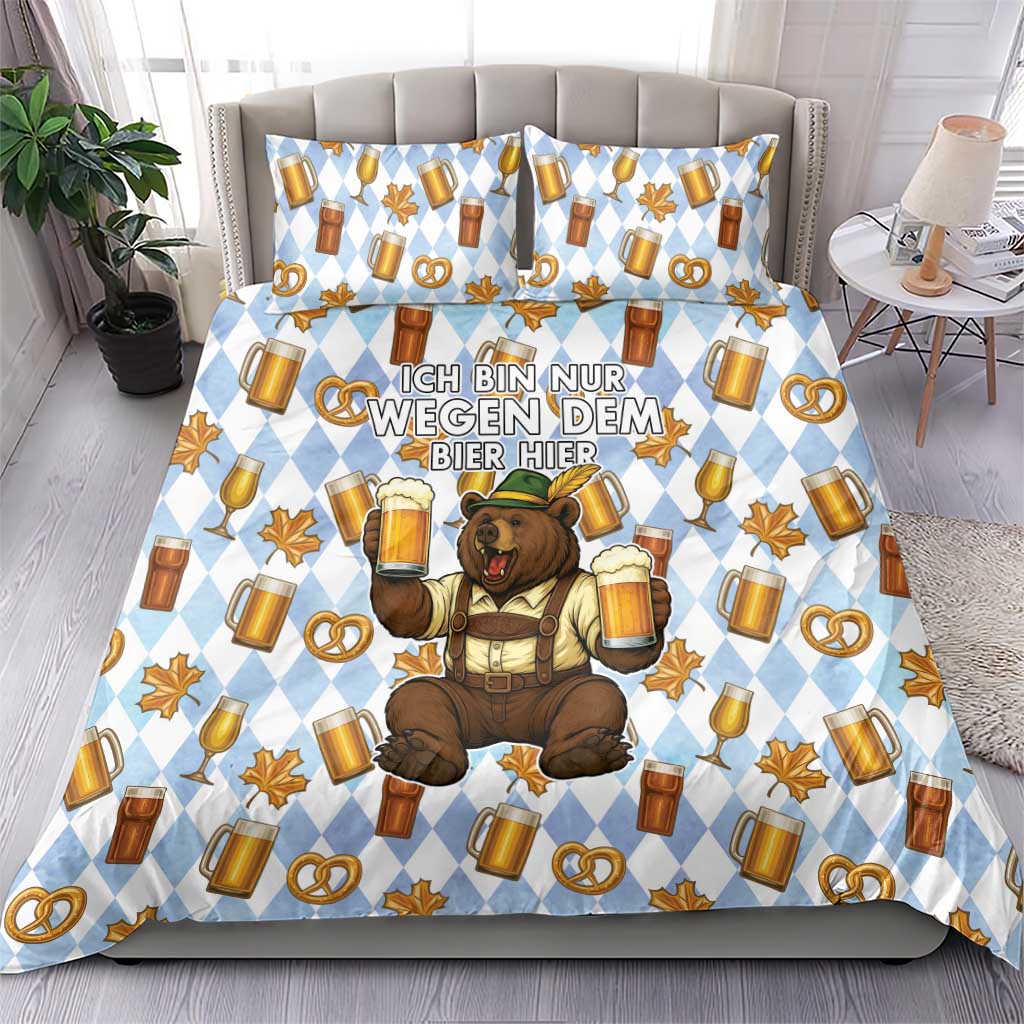 Funny Beer Oktoberfest Bedding Set Ich Bin Nur Wegen Dem Bier Hier - Wonder Print Shop