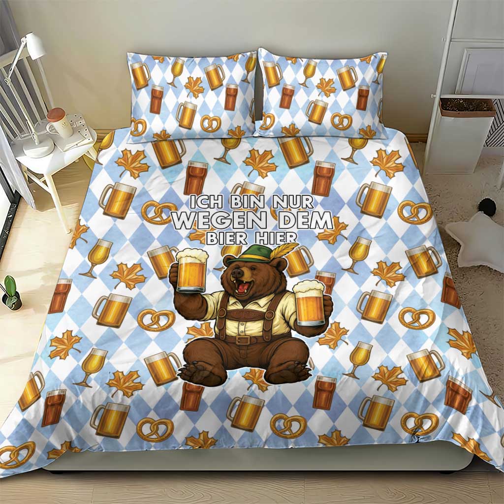 Funny Beer Oktoberfest Bedding Set Ich Bin Nur Wegen Dem Bier Hier - Wonder Print Shop