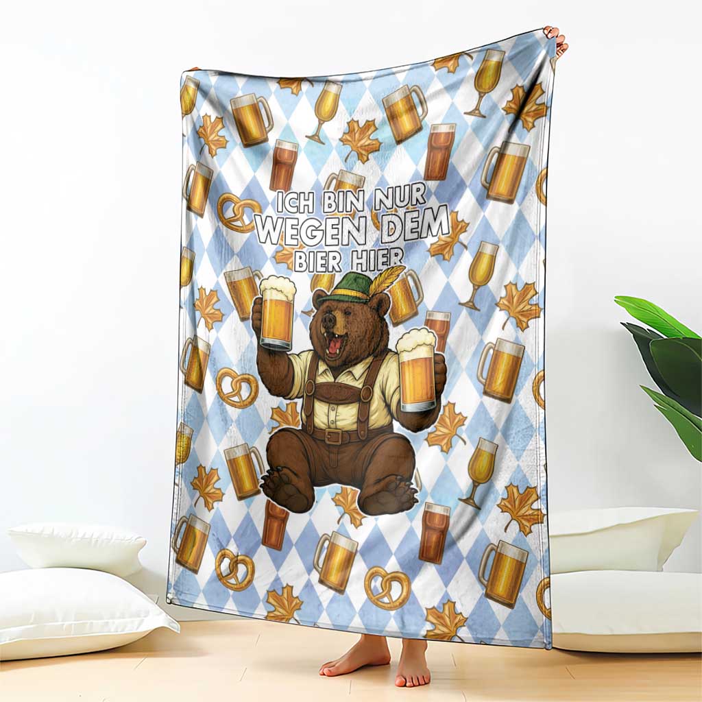 Funny Beer Oktoberfest Blanket Ich Bin Nur Wegen Dem Bier Hier - Wonder Print Shop