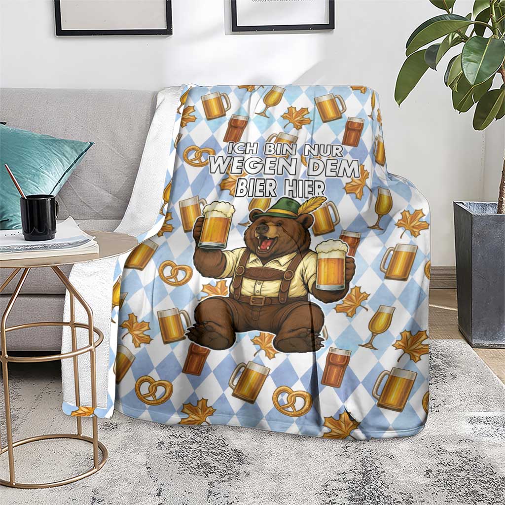 Funny Beer Oktoberfest Blanket Ich Bin Nur Wegen Dem Bier Hier - Wonder Print Shop