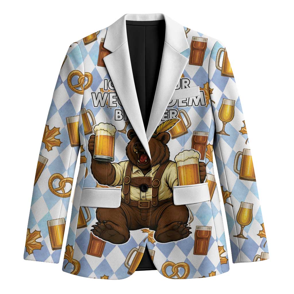 Funny Beer Oktoberfest Blazer Ich Bin Nur Wegen Dem Bier Hier - Wonder Print Shop