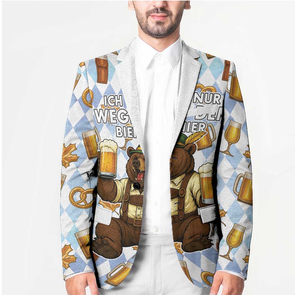 Funny Beer Oktoberfest Blazer Ich Bin Nur Wegen Dem Bier Hier - Wonder Print Shop
