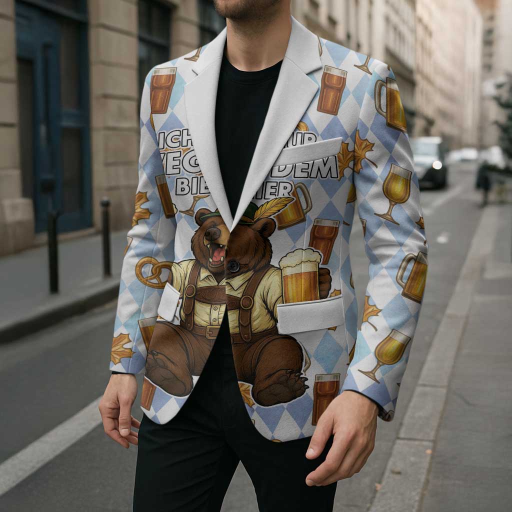 Funny Beer Oktoberfest Blazer Ich Bin Nur Wegen Dem Bier Hier - Wonder Print Shop