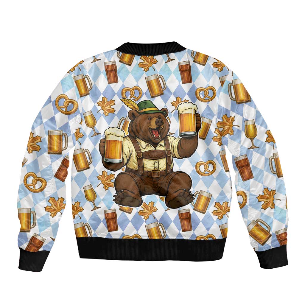 Funny Beer Oktoberfest Bomber Jacket Ich Bin Nur Wegen Dem Bier Hier - Wonder Print Shop