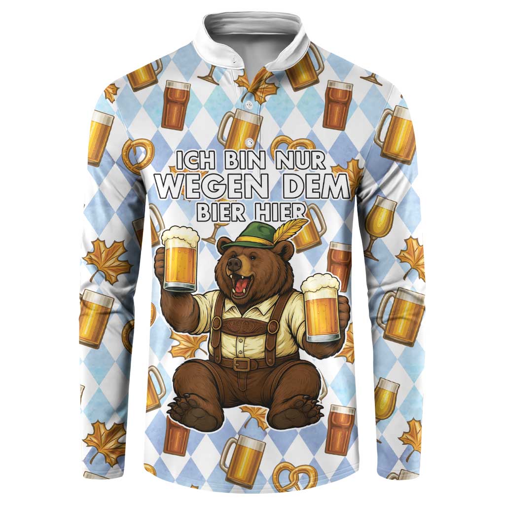 Funny Beer Oktoberfest Button Sweatshirt Ich Bin Nur Wegen Dem Bier Hier - Wonder Print Shop