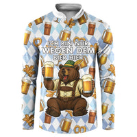 Funny Beer Oktoberfest Button Sweatshirt Ich Bin Nur Wegen Dem Bier Hier - Wonder Print Shop