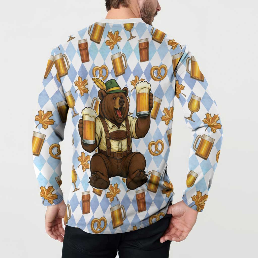 Funny Beer Oktoberfest Button Sweatshirt Ich Bin Nur Wegen Dem Bier Hier - Wonder Print Shop