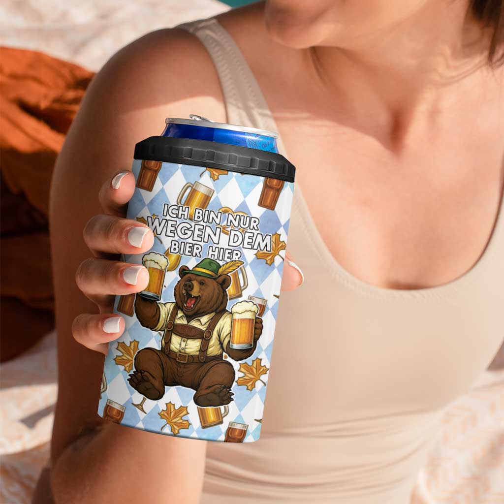 Funny Beer Oktoberfest 4 in 1 Can Cooler Tumbler Ich Bin Nur Wegen Dem Bier Hier - Wonder Print Shop