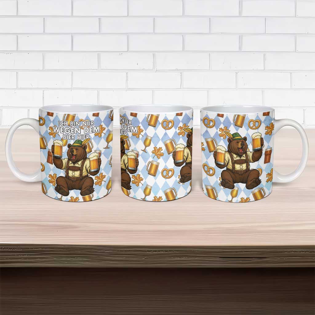 Funny Beer Oktoberfest Ceramic Mug Ich Bin Nur Wegen Dem Bier Hier - Wonder Print Shop