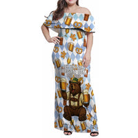 Funny Beer Oktoberfest Family Matching Off Shoulder Maxi Dress and Hawaiian Shirt Ich Bin Nur Wegen Dem Bier Hier - Wonder Print Shop