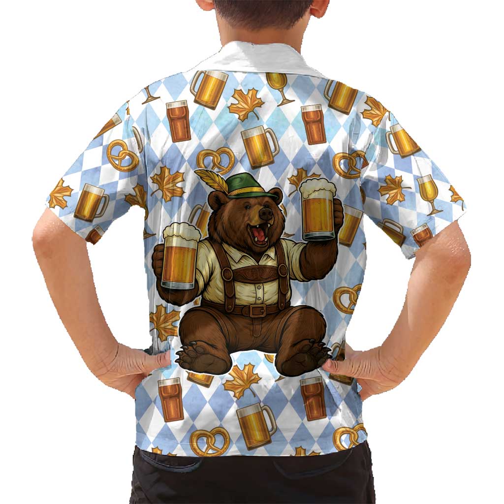 Funny Beer Oktoberfest Family Matching Off Shoulder Short Dress and Hawaiian Shirt Ich Bin Nur Wegen Dem Bier Hier - Wonder Print Shop