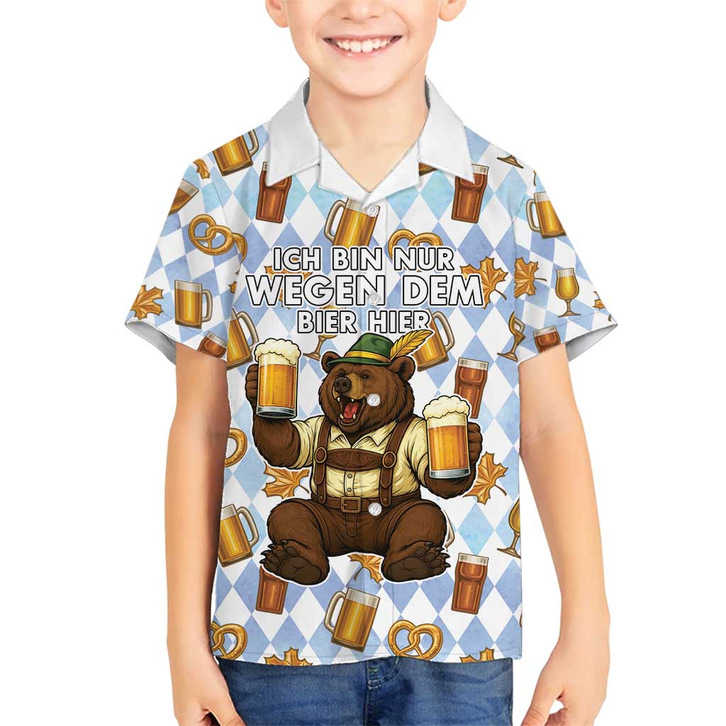 Funny Beer Oktoberfest Family Matching Puletasi and Hawaiian Shirt Ich Bin Nur Wegen Dem Bier Hier - Wonder Print Shop