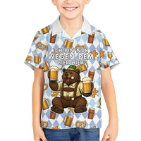 Funny Beer Oktoberfest Family Matching Short Sleeve Bodycon Dress and Hawaiian Shirt Ich Bin Nur Wegen Dem Bier Hier - Wonder Print Shop