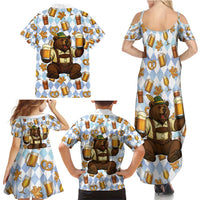 Funny Beer Oktoberfest Family Matching Summer Maxi Dress and Hawaiian Shirt Ich Bin Nur Wegen Dem Bier Hier - Wonder Print Shop
