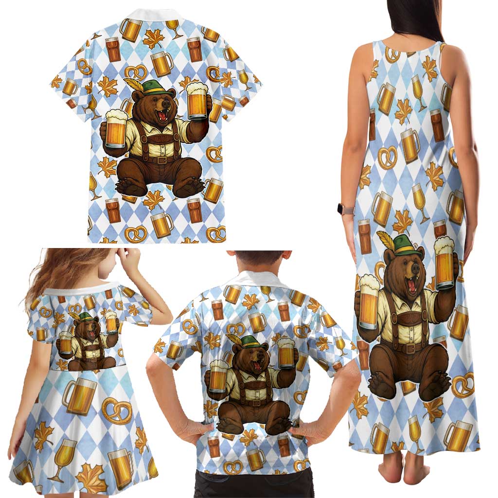 Funny Beer Oktoberfest Family Matching Tank Maxi Dress and Hawaiian Shirt Ich Bin Nur Wegen Dem Bier Hier - Wonder Print Shop
