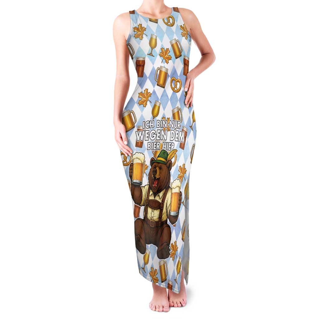 Funny Beer Oktoberfest Family Matching Tank Maxi Dress and Hawaiian Shirt Ich Bin Nur Wegen Dem Bier Hier - Wonder Print Shop