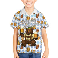Funny Beer Oktoberfest Family Matching Tank Maxi Dress and Hawaiian Shirt Ich Bin Nur Wegen Dem Bier Hier - Wonder Print Shop